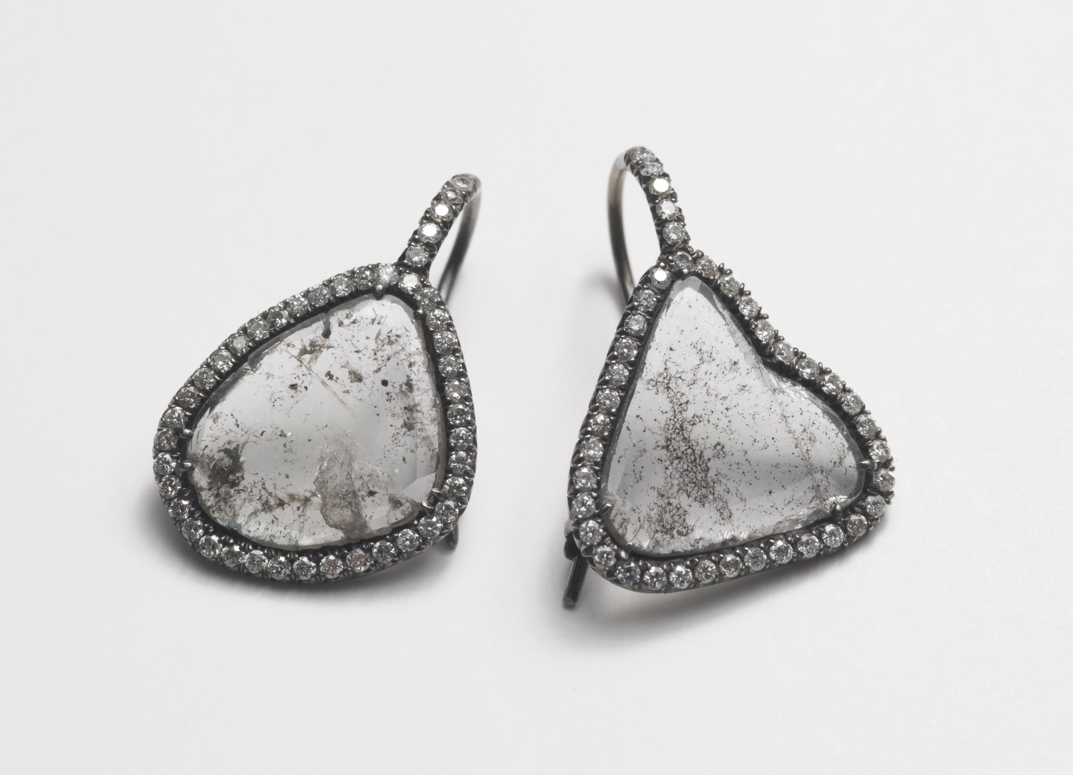 Diamond slice earrings