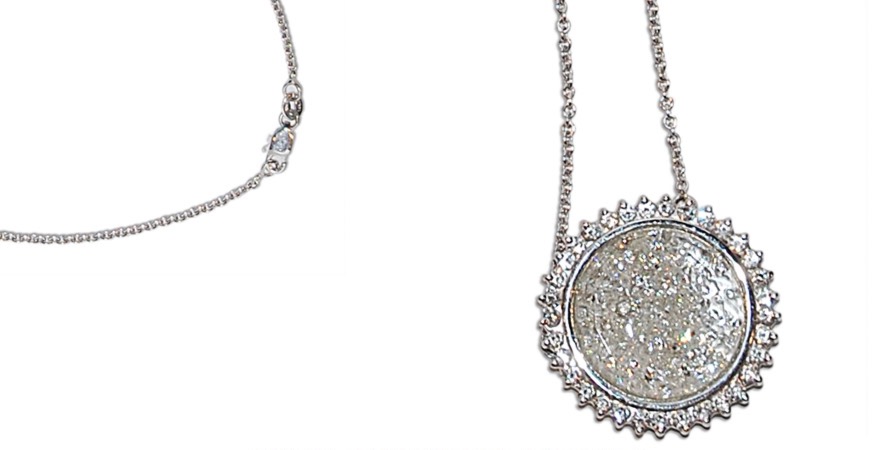 Antique-Set Diamond Kaleidoscope Necklace
