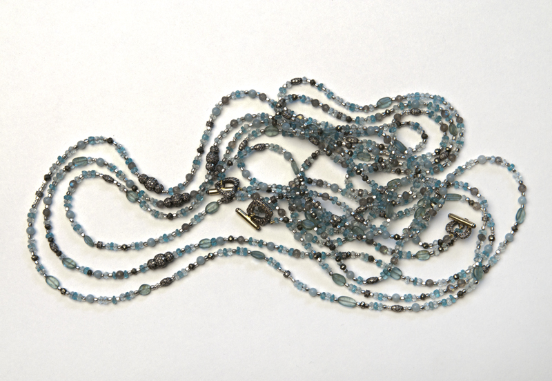 Aquamarine beaded necklace